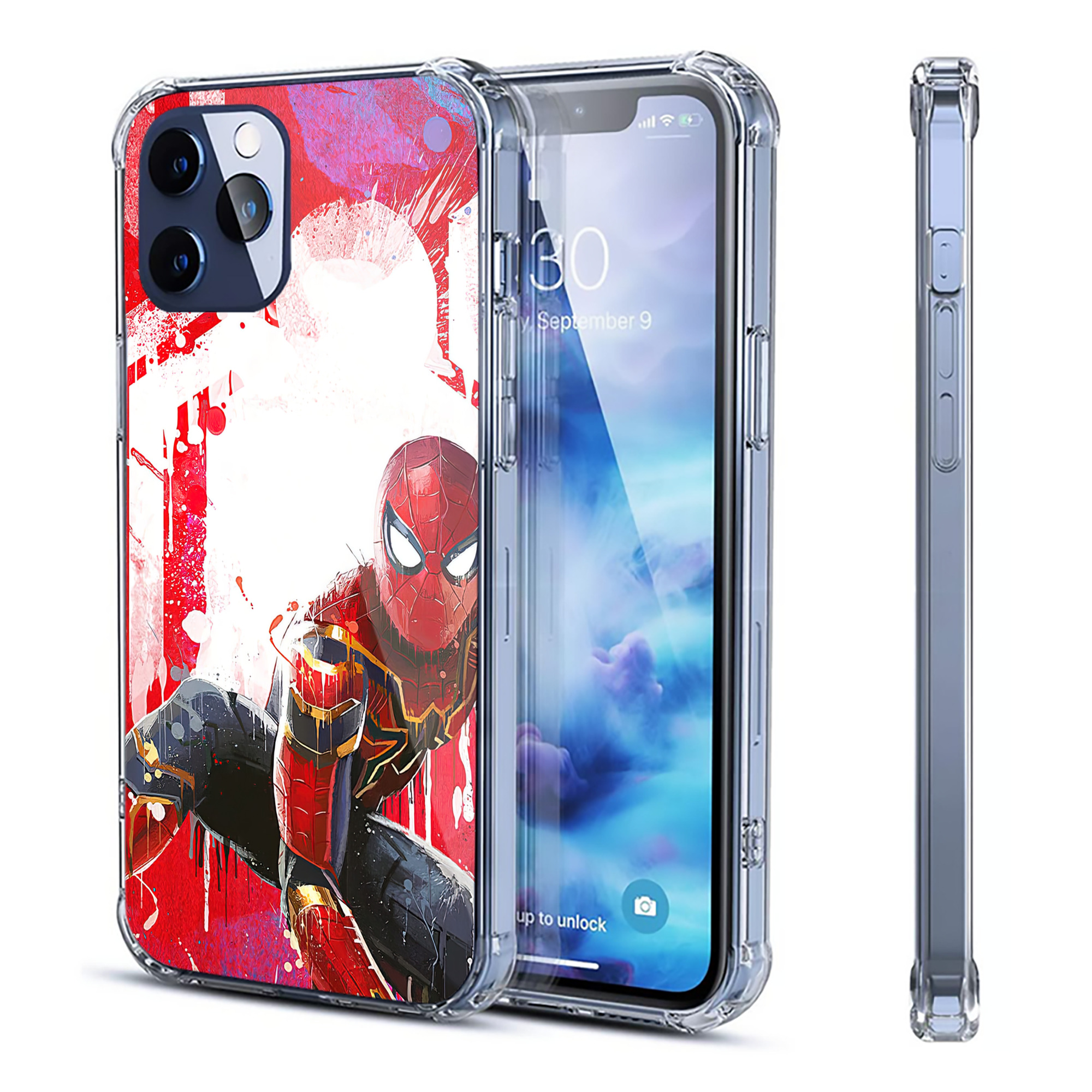 （画像用） Spider Man スパイダーマン 【iPhone 12シリーズ対応】透明スマホケース（クリアソフトケース）
